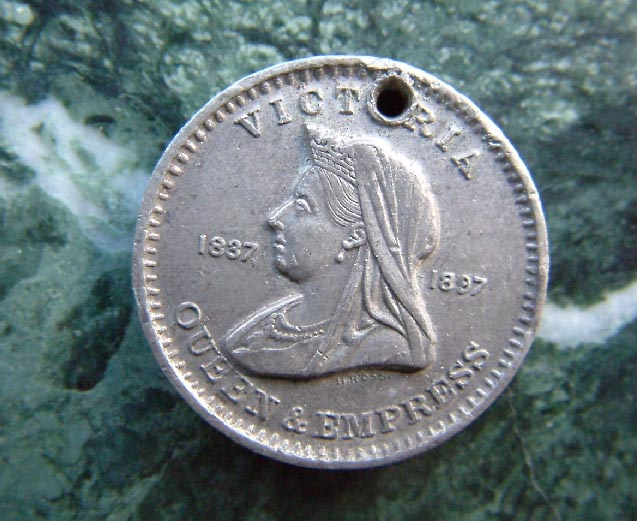 1897 Metal New Zealand Queen Victoria medal coin token